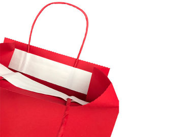 Red Eco Paper Packaging , Biodegradable Shopping Bags Customized Size