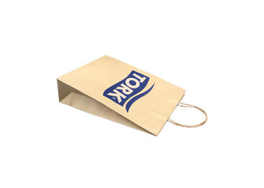 Natural Eco Paper Packaging / Mini Brown Paper Gift Bags With Handles